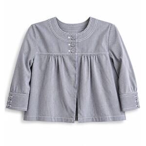 Madison Women’s Size 6 Pinstripe Cotton Jacket Top Coastal Chic Cottagecore